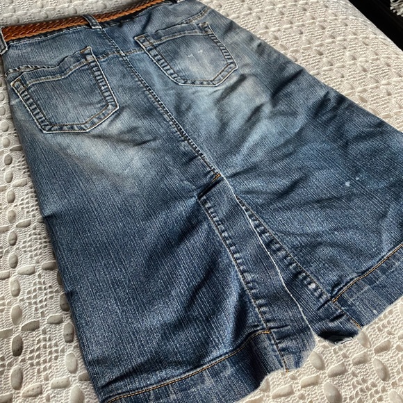 CATO GIRLS DISTRESSED JEAN SKIRT WITH SLIT  10 - Picture 3 of 6